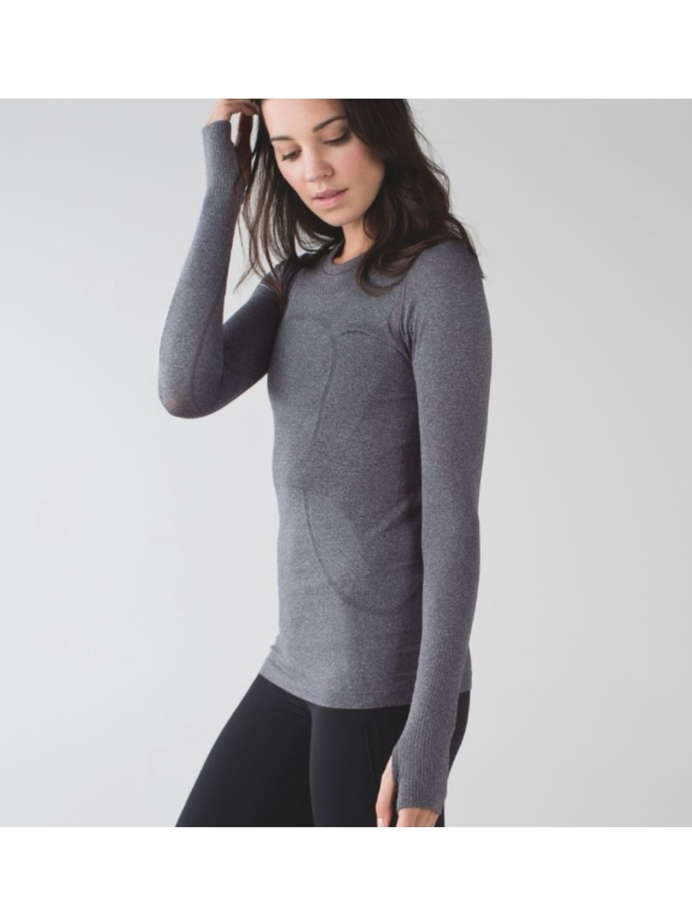 Lululemon Swiftly Tech size 4 Long Sleeve top in grey running gym workout top XS